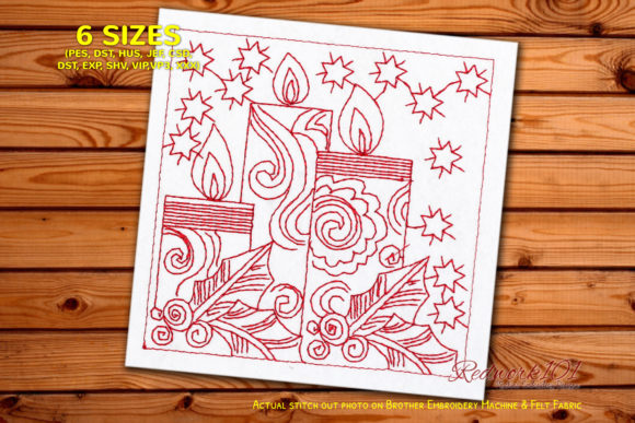 Decorative Christmas Candel Design Review for Holiday Embroidery