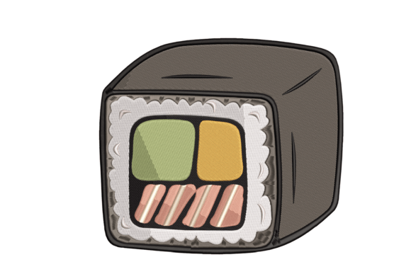Sushi: A Playful Food Embroidery Design for Personalized Gifts